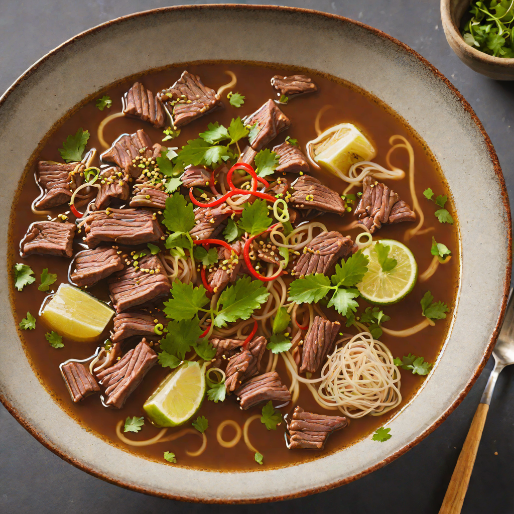 Slow-Simmered Beef Pho with Charred Cinnamon Broth