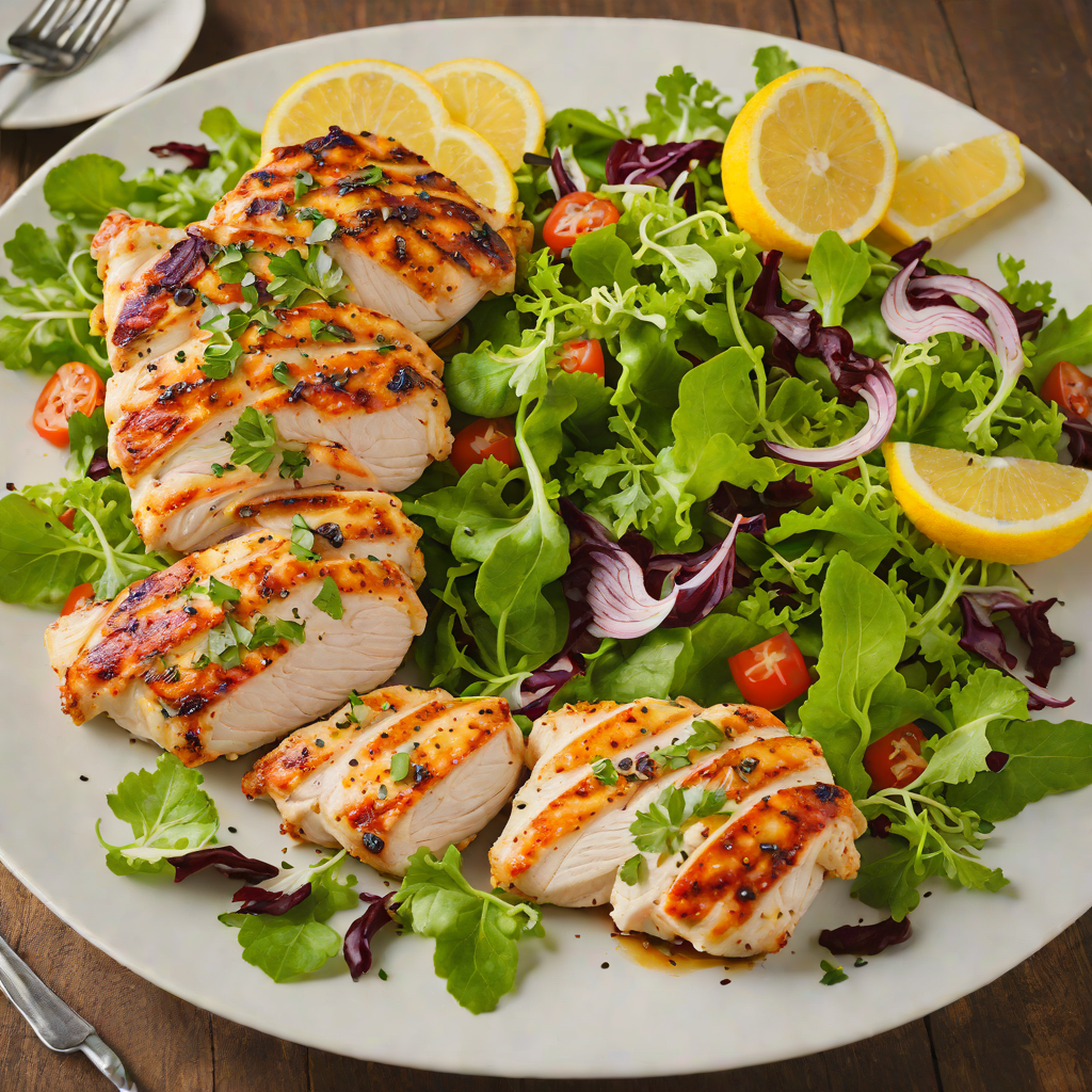 Lemon-Pepper Grilled Chicken with Mixed Greens