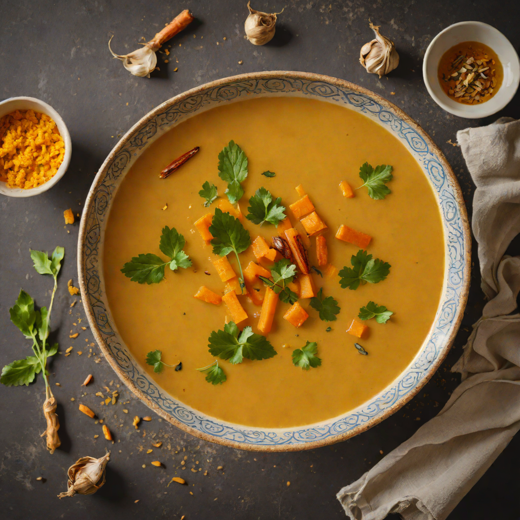 Spiced Turmeric-Carrot Soup with Garlic and Black Pepper