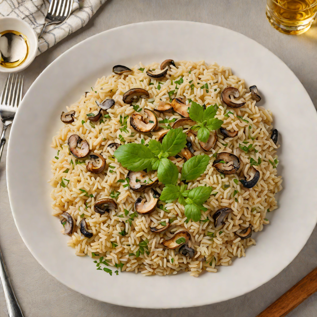 Italian-Style Creamy Mushroom Risotto with Parmesan and White Wine