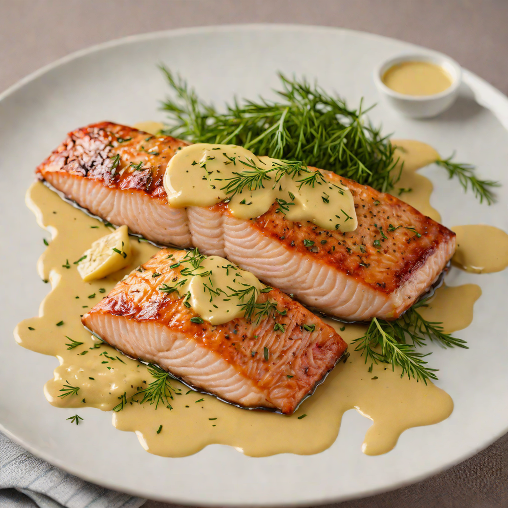Maple-Glazed Salmon with Mustard Dill Sauce