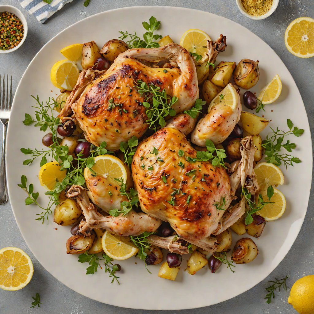 Slow-Roasted Greek Lemon Chicken with Oregano and Potatoes