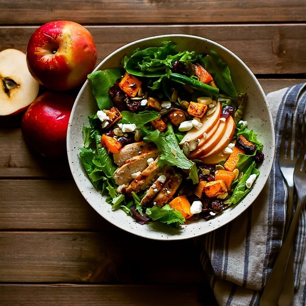 Harvest Apple and Cheddar Salad with Maple Balsamic Vinaigrette