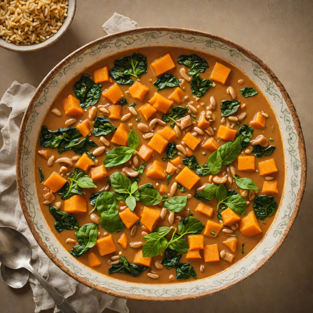 Savory Nigerian Peanut Stew with Sweet Potatoes and Spinach