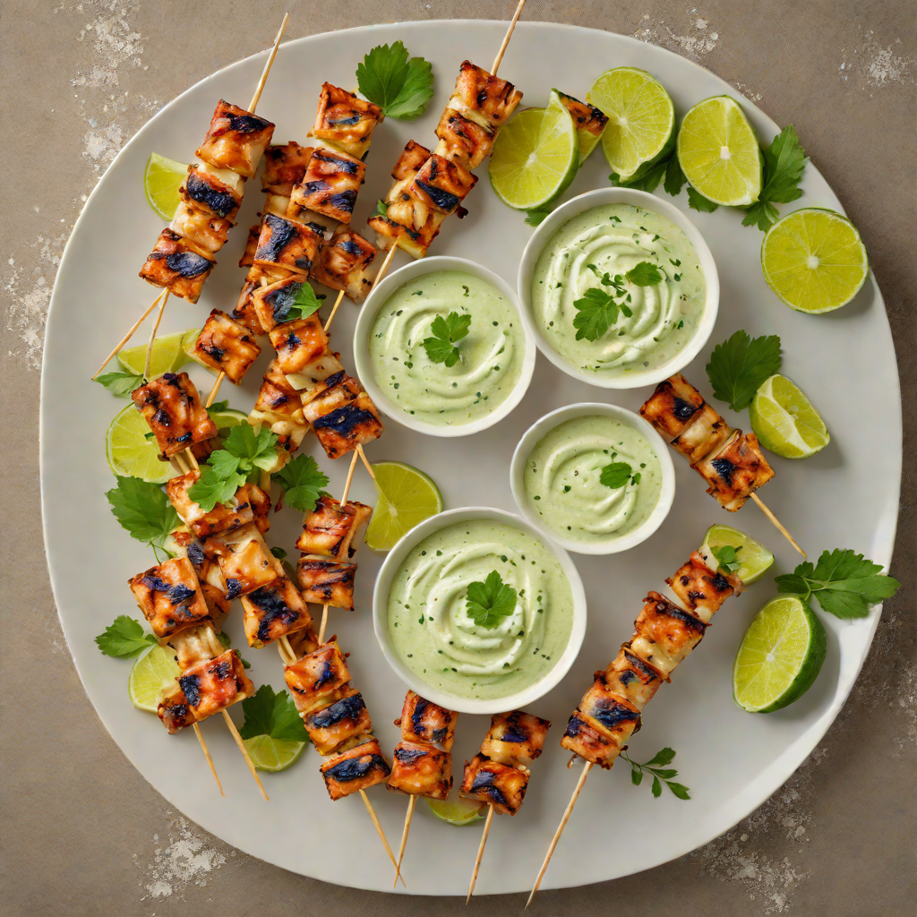 Honey-Lime Grilled Chicken Skewers with Herb Yogurt Dip