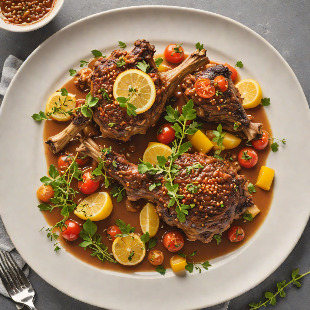 Slow-Cooked Lamb Shank with Lemon Myrtle and Tomato