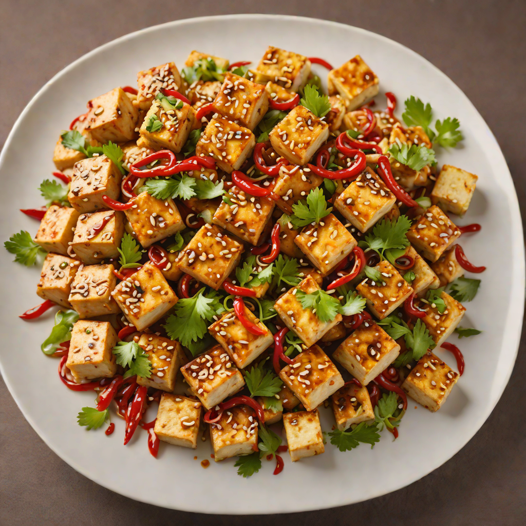 Spicy Szechuan-Style Stir-Fried Tofu with Garlic and Chili