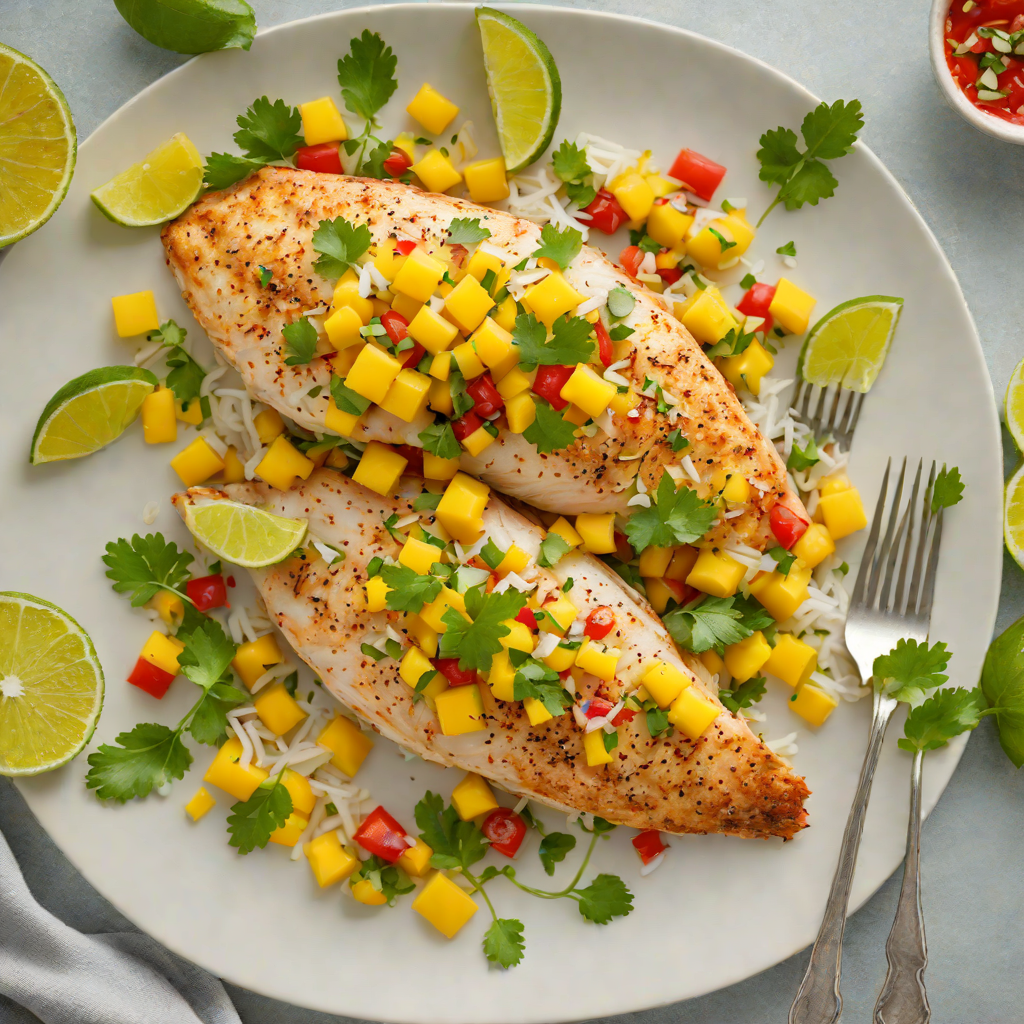 Baked Coconut-Lime Tilapia with Mango Salsa