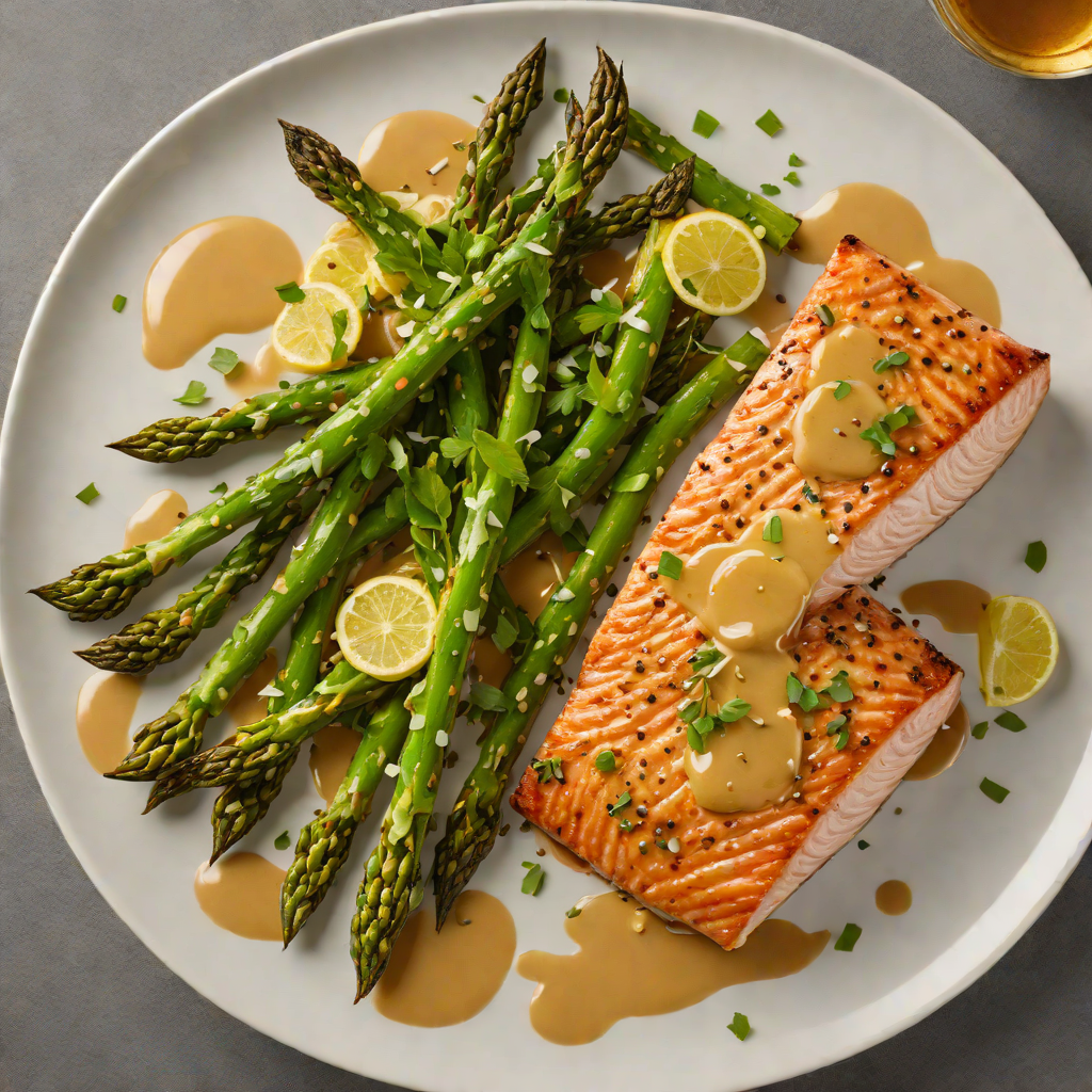 Honey-Mustard Glazed Salmon with Charred Asparagus