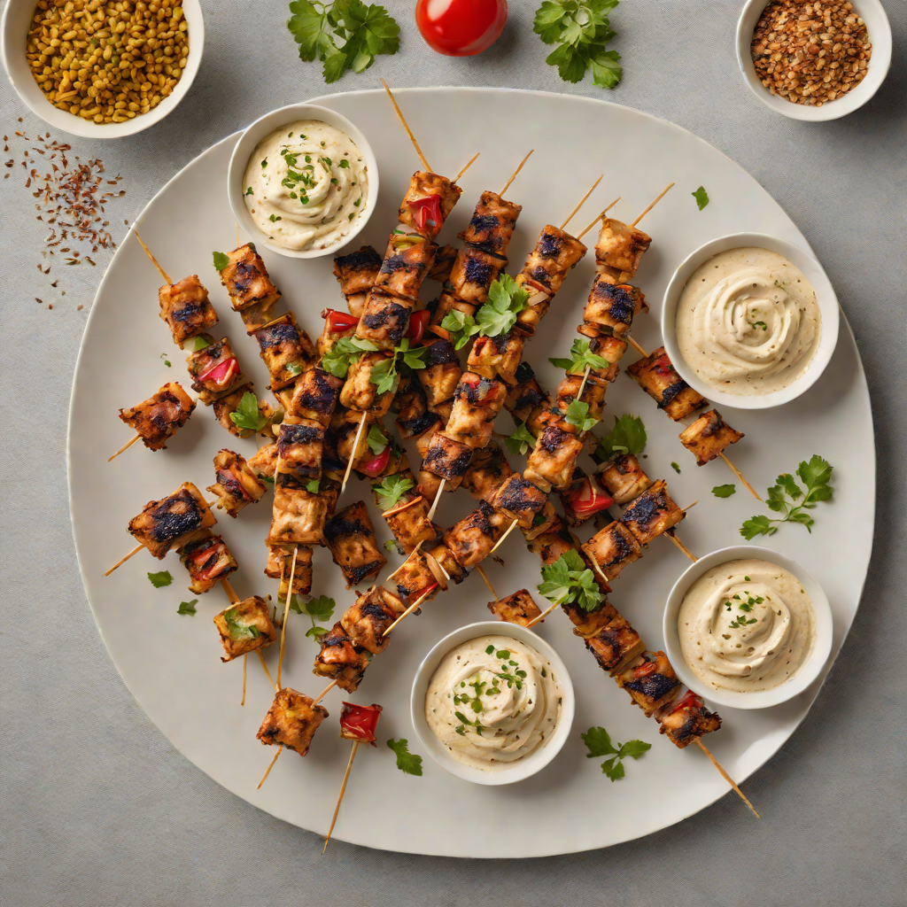 Grilled Za'atar Chicken Skewers with Sumac Yogurt Dip