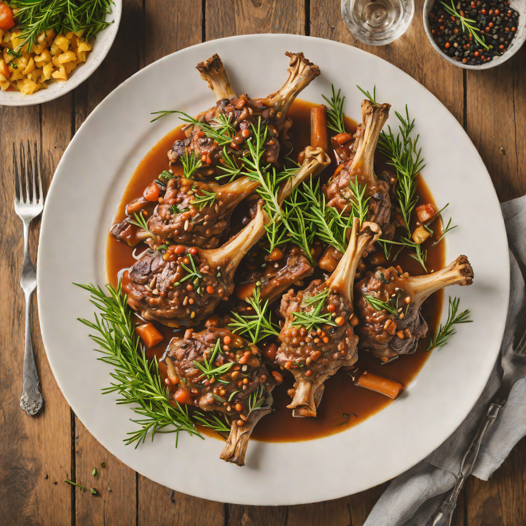Slow-Cooked Lamb Shanks with Rosemary and Muntries