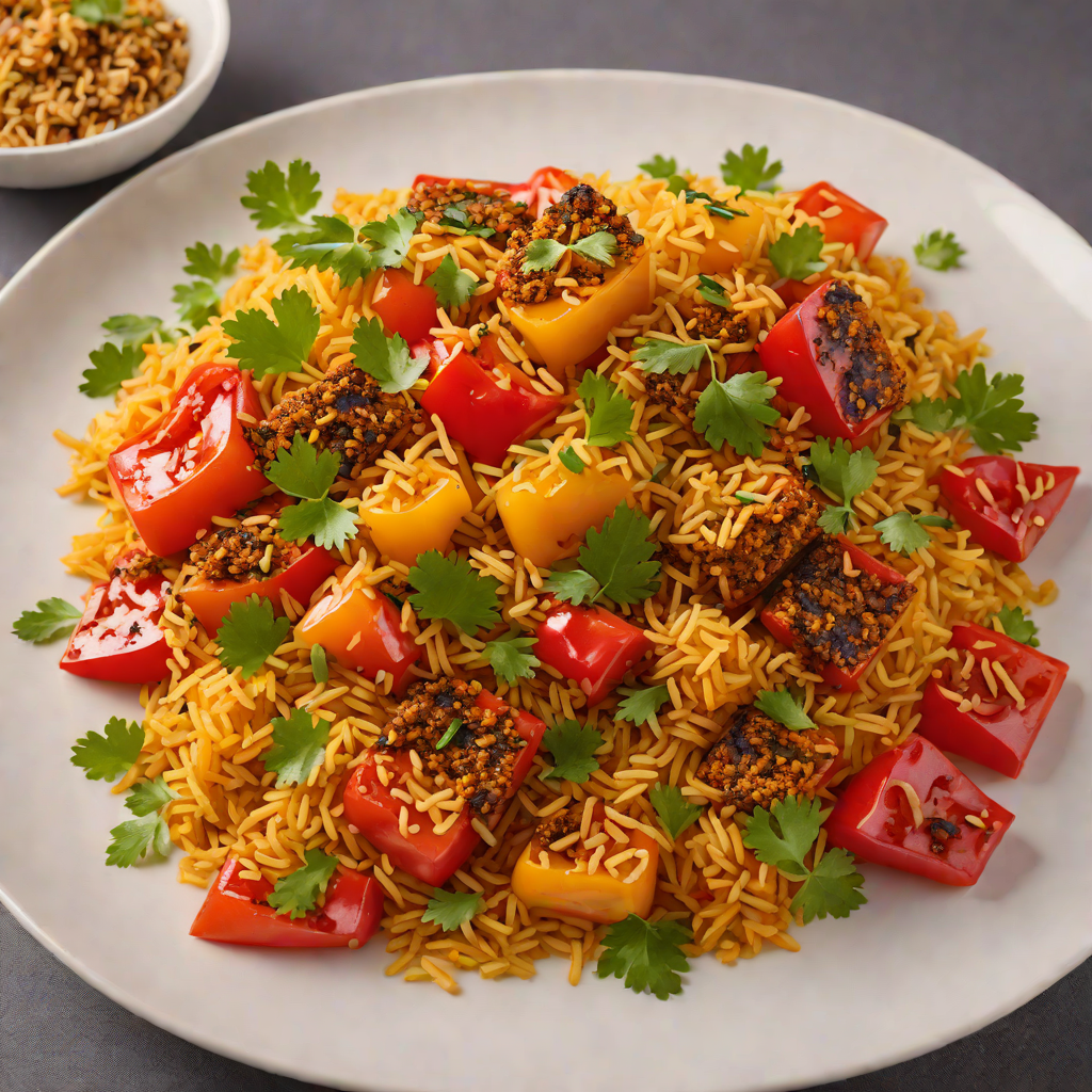 Grilled Jollof Rice-Stuffed Bell Peppers