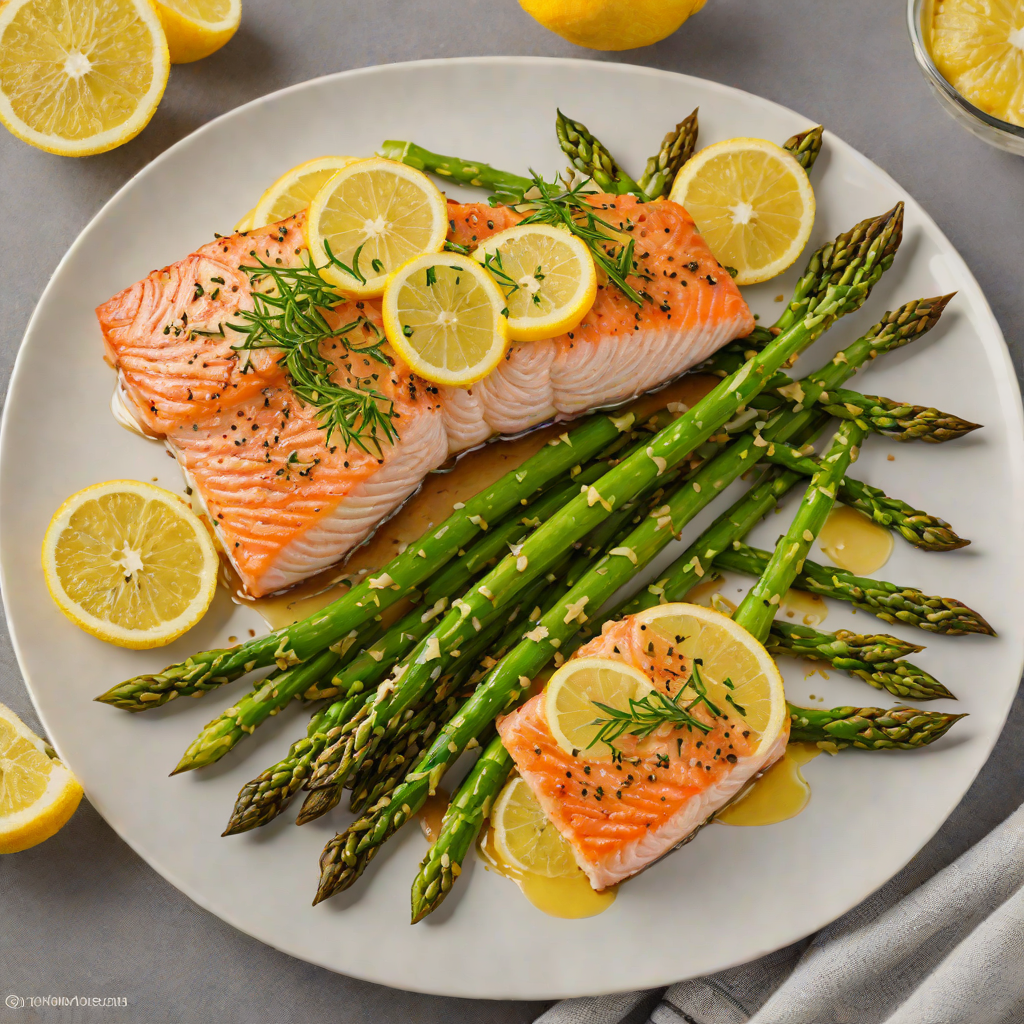 Seared Lemon-Garlic Salmon with Roasted Asparagus