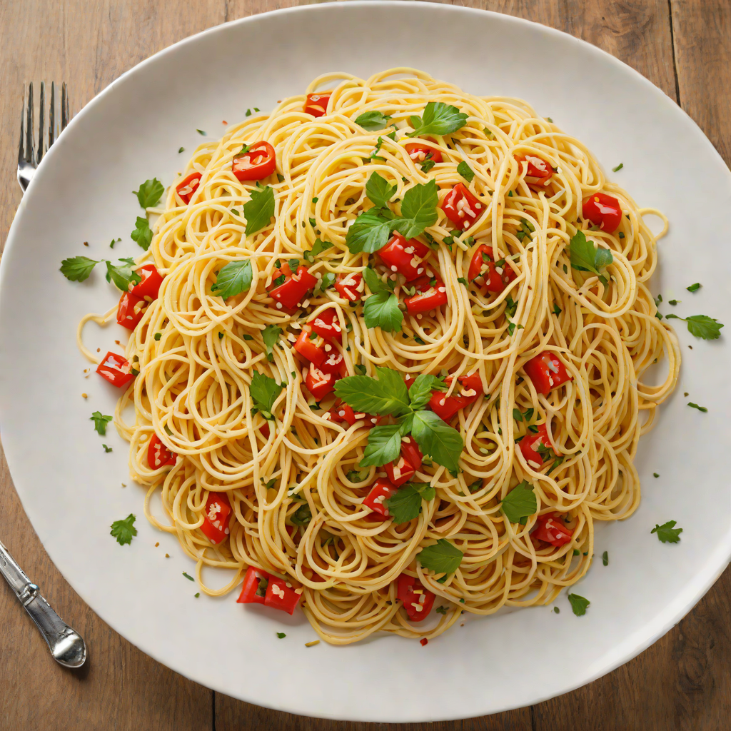 Spaghetti Aglio e Olio with Red Pepper Flakes
