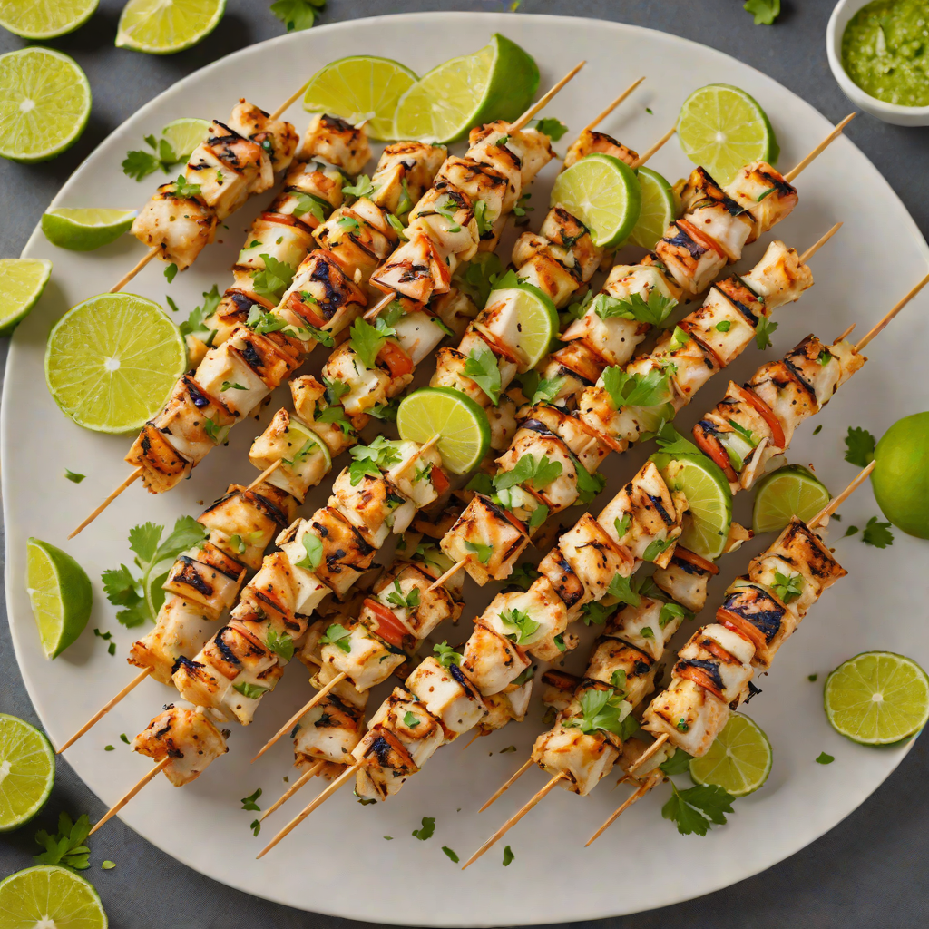 Grilled Brazilian-Style Coconut Lime Chicken Skewers