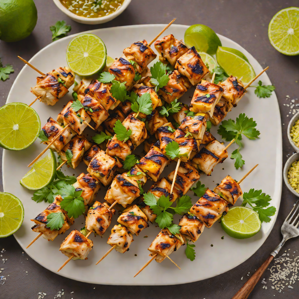 Grilled Brazilian-Style Lime and Herb Chicken Skewers