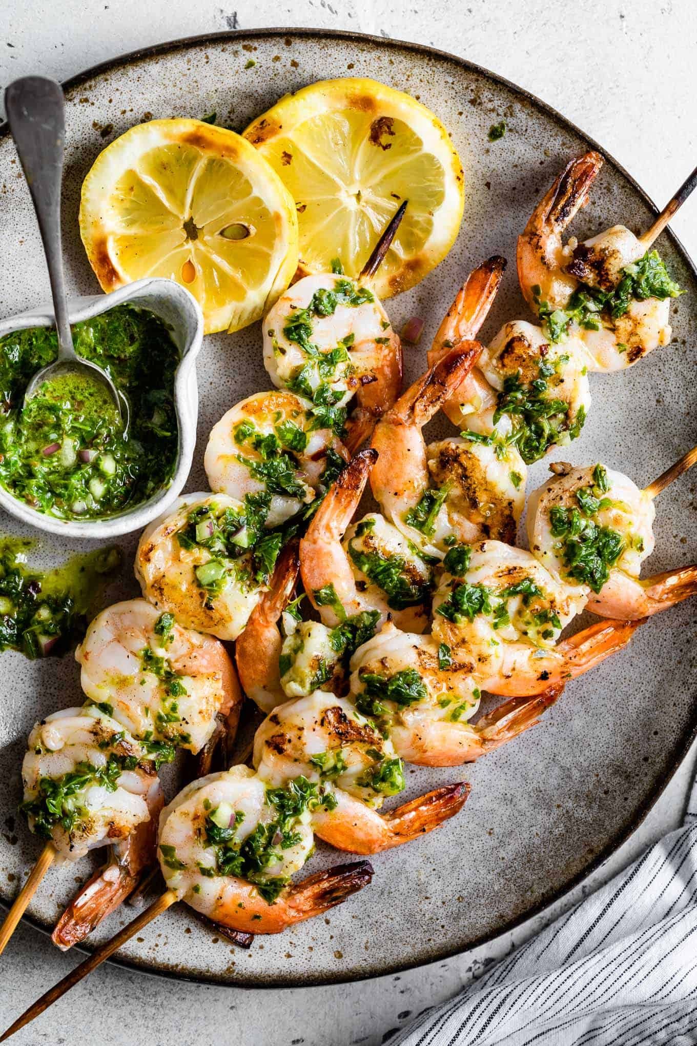 Grilled Citrus Prawn Skewers with Chimichurri Drizzle