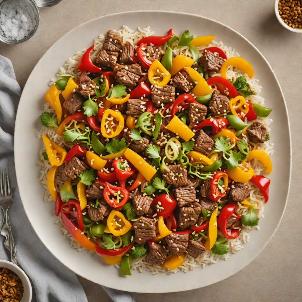 Sautéed Garlic Beef Stir-Fry with Bell Peppers and Ginger