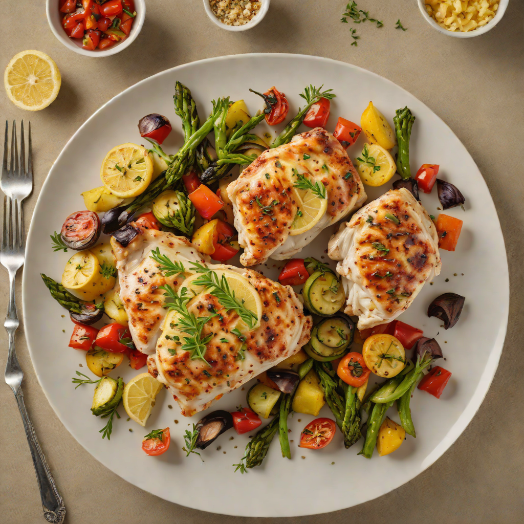 Pan-Seared Lemon-Garlic Chicken with Roasted Vegetables