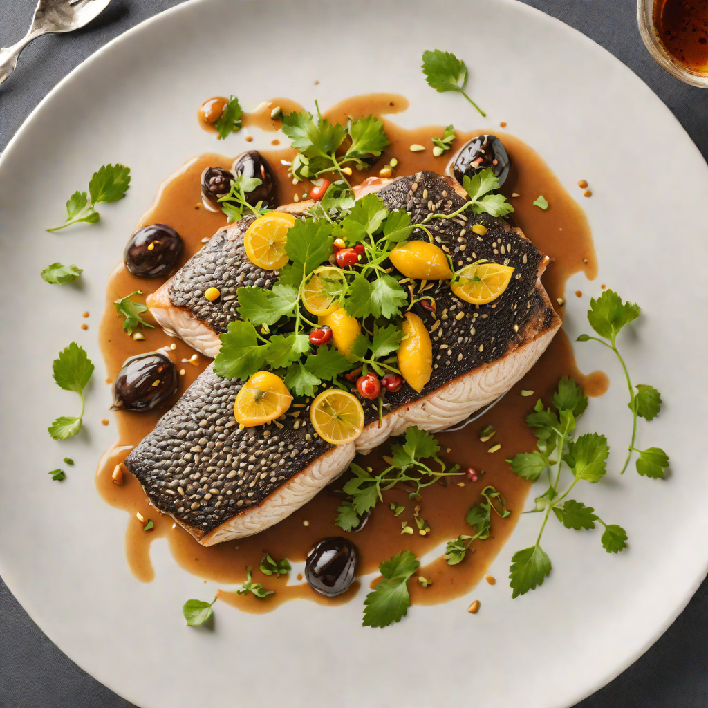 Slow-Cooked Barramundi with Finger Lime and Kakadu Plum Glaze