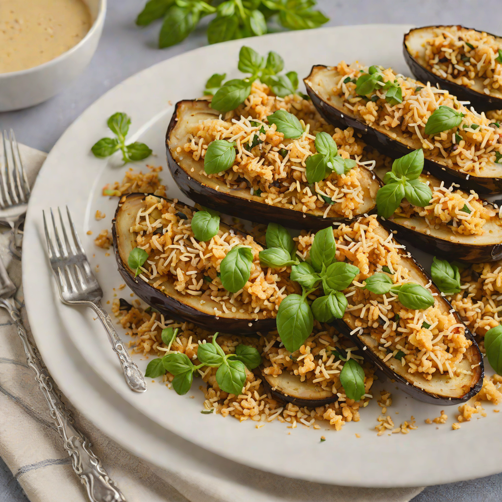 Herb-Roasted Eggplant with Parmesan Breadcrumb Topping