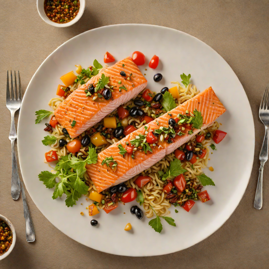 Pan-Seared Salmon with Tomato and Olive Tapenade