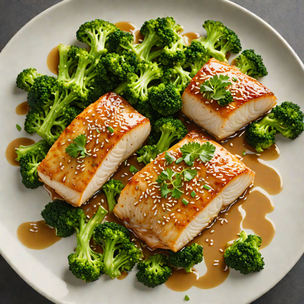 Seared Miso-Glazed Cod with Ginger-Sesame Broccoli
