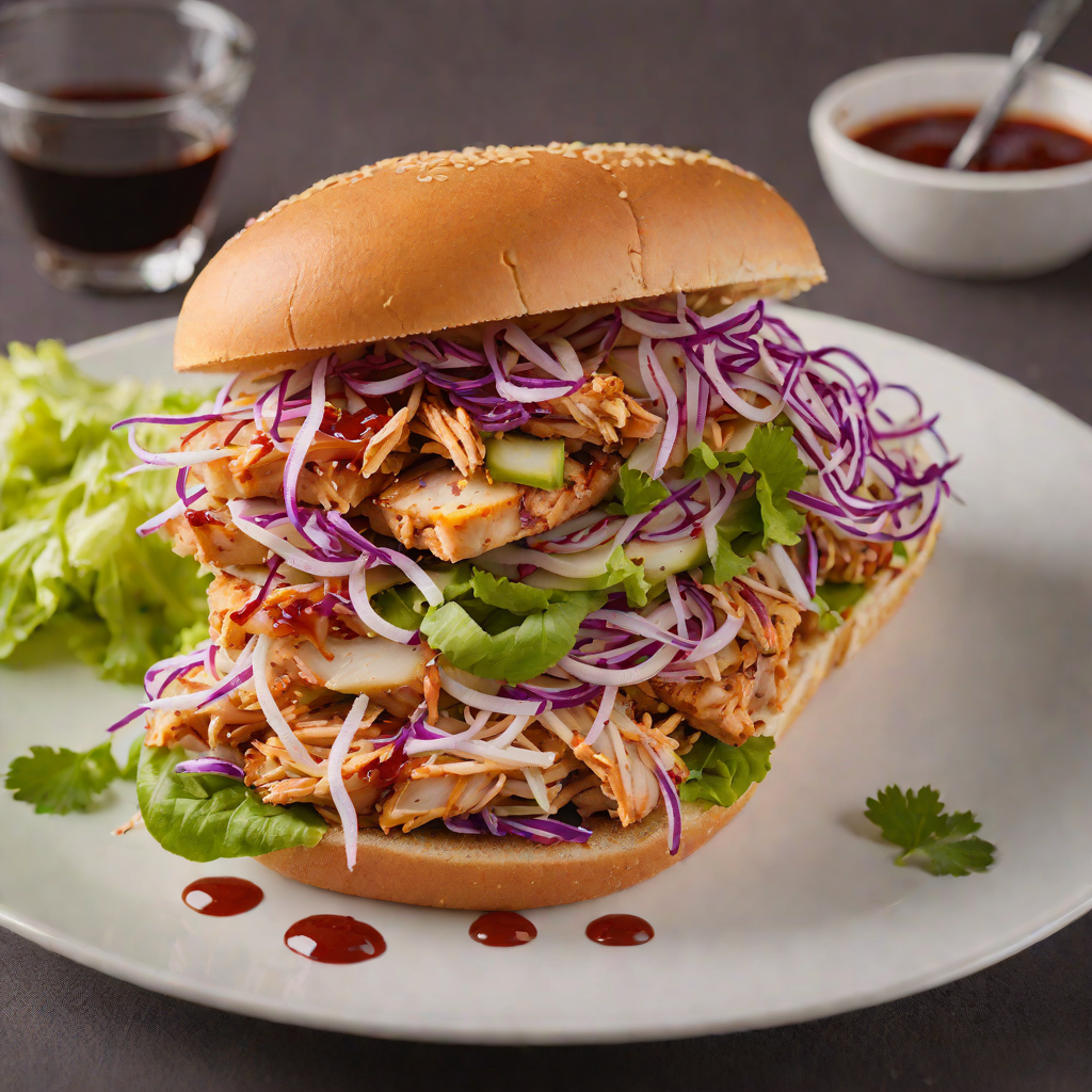 Smoked Chicken Sandwich with Tangy Slaw and Sweet BBQ Sauce