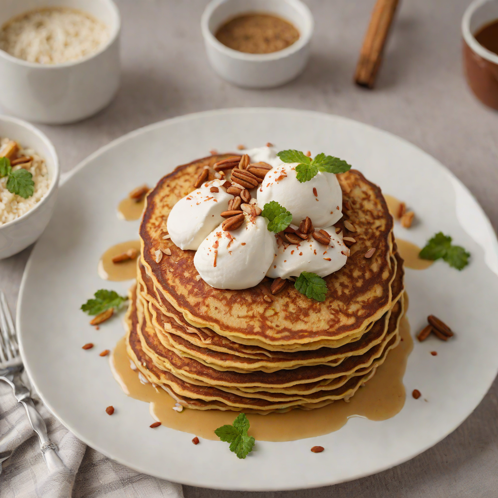 Cinnamon-Spiced Plantain Pancakes with Coconut Cream
