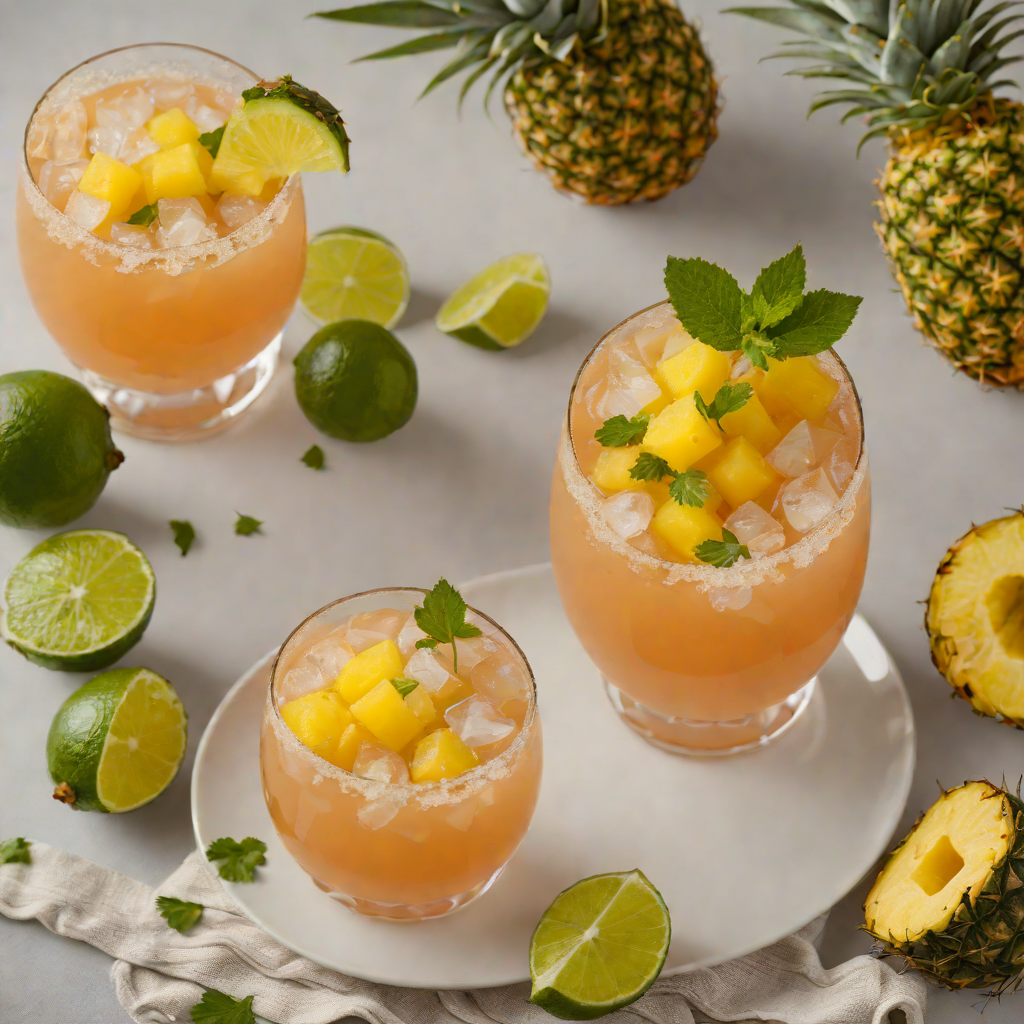Tiki-Inspired Spiced Rum Punch with Pineapple and Lime