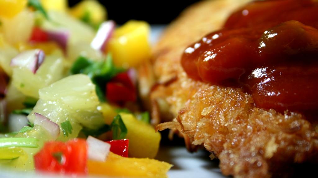 Coconut-Crusted Chicken with Mango Salsa