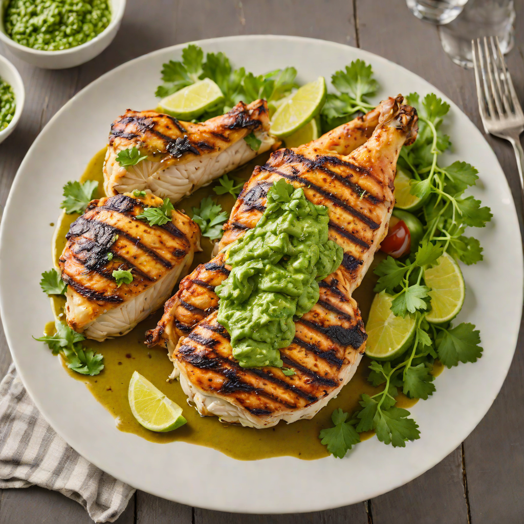 Garlic-Rubbed Grilled Chicken with Mojo Verde Sauce