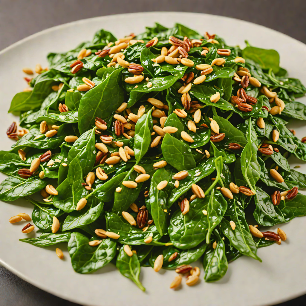 Sauteed Garlic Spinach with Toasted Pine Nuts