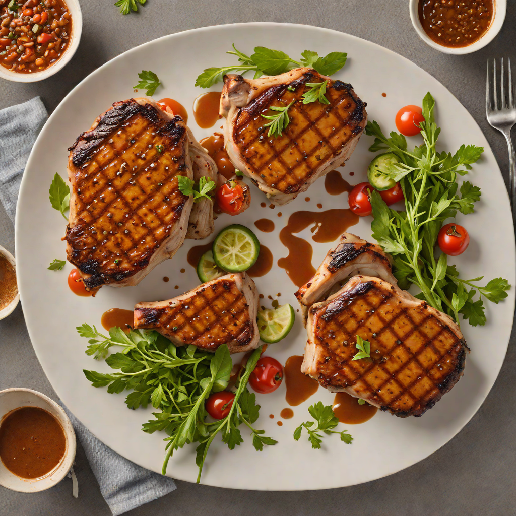 Grilled Herb-Marinated Pork Chops with Smoky Paprika Glaze
