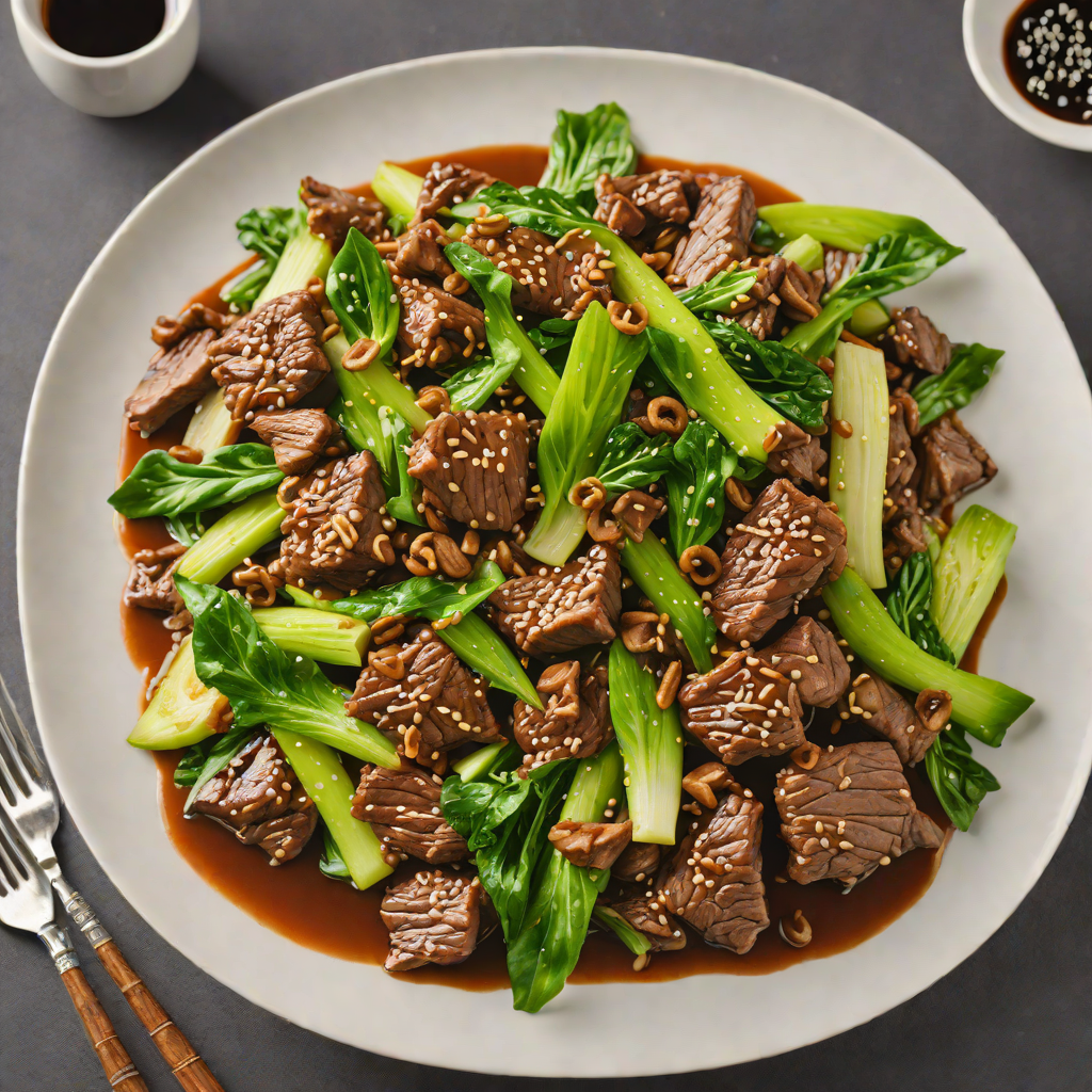 Stir-Fried Cantonese Beef with Oyster Sauce and Bok Choy