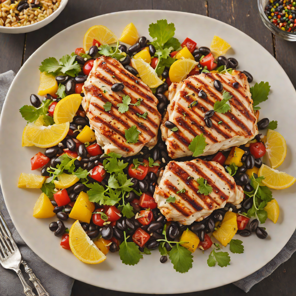 Grilled Citrus-Marinated Chicken with Brazilian Black Bean Salad