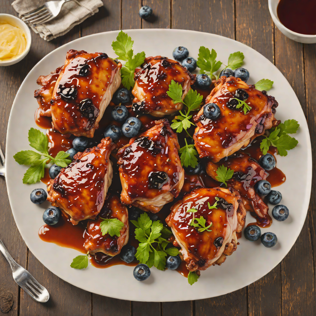 Smoked Blueberry-Bacon BBQ Chicken Thighs