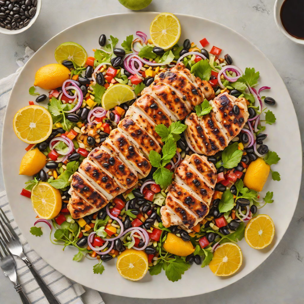 Grilled Citrus-Spiced Chicken with Black Bean Salad