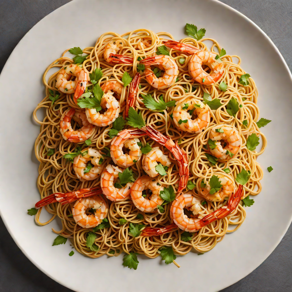 Sautéed Garlic Ginger Shrimp with Sesame Noodles