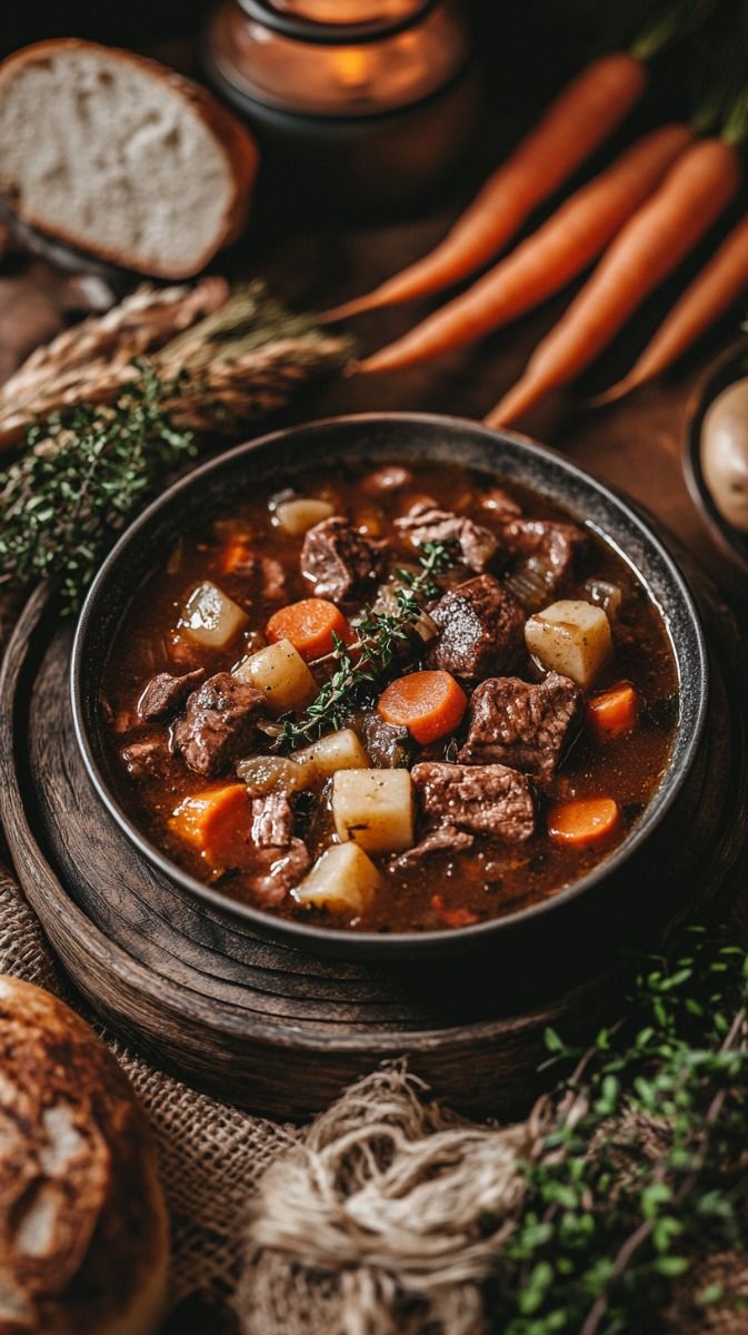 Rustic Cabin-Style Venison Stew with Root Vegetables