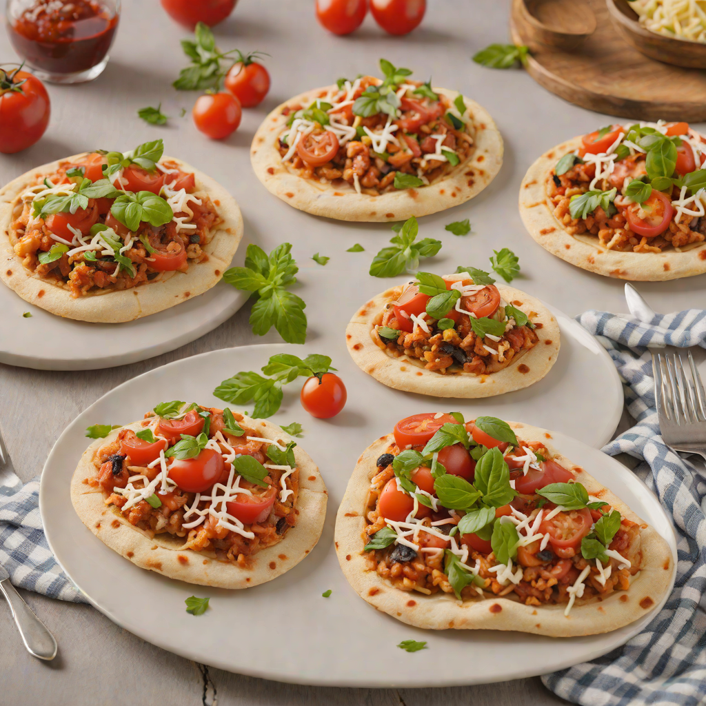 Veggie-Packed Mini Pita Pizzas with Tomato Sauce
