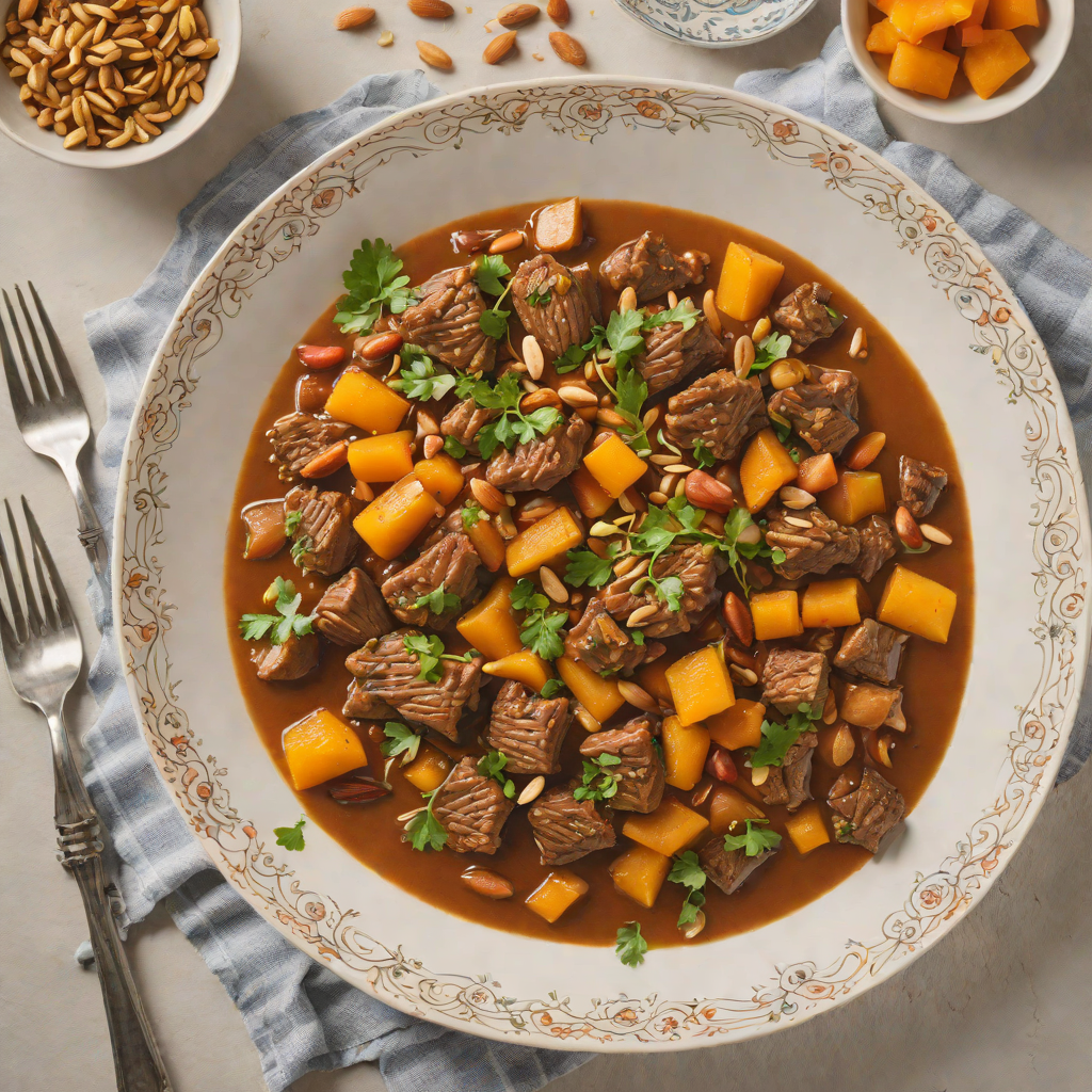 Slow-Cooked Lamb Tagine with Apricots and Toasted Almonds