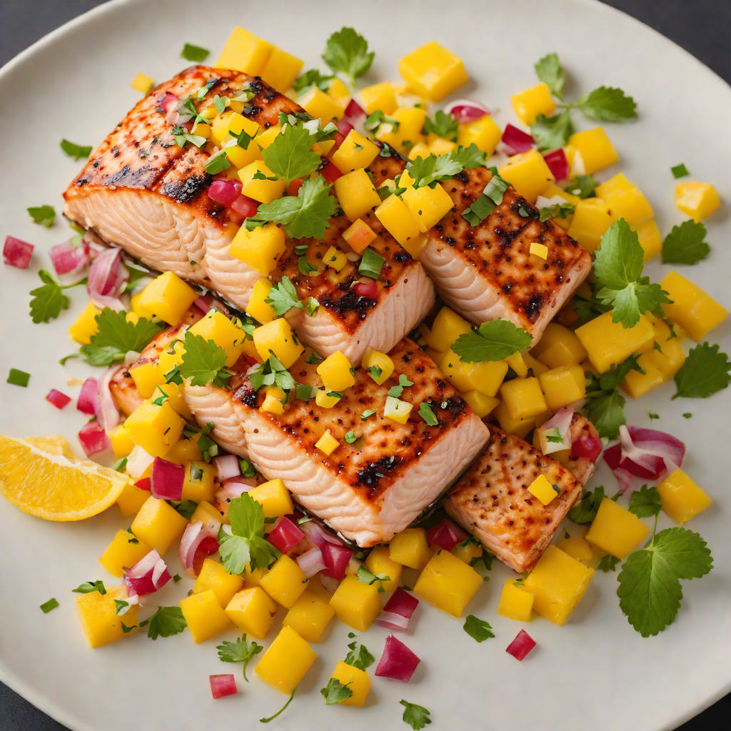 Grilled Citrus-Glazed Salmon with Mango Salsa