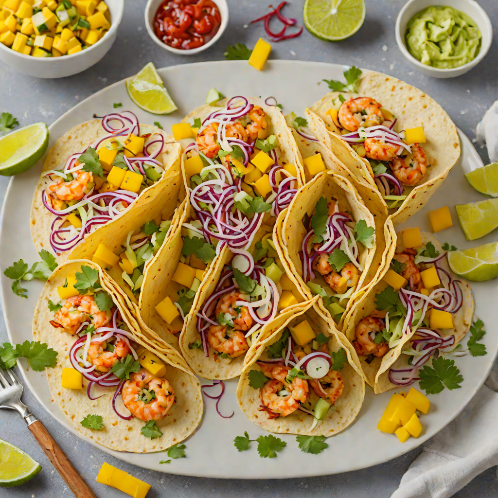 Air Fryer Cajun-Spiced Shrimp Tacos with Mango Slaw