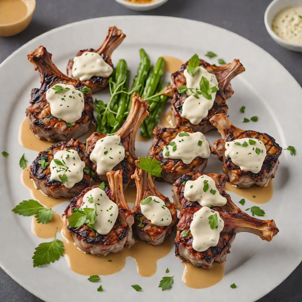 Pan-Seared Lamb Chops with Greek Herb Yogurt Sauce
