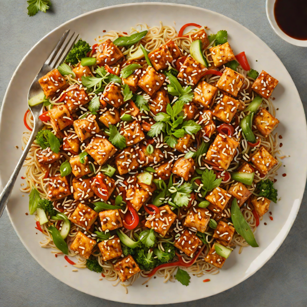 Spicy Korean-Inspired Tofu Stir-Fry with Garlic and Sesame