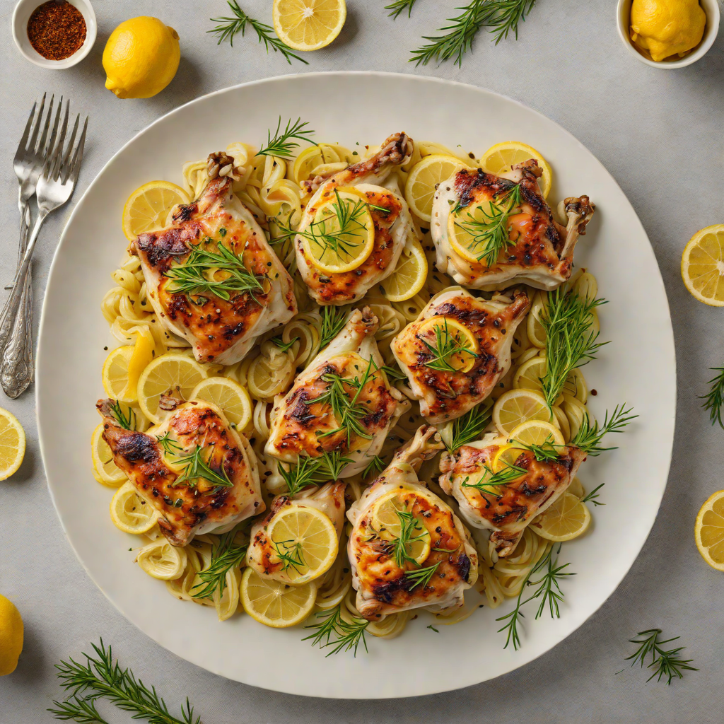 Roasted Lemon-Tarragon Chicken Thighs with Garlic and Fennel