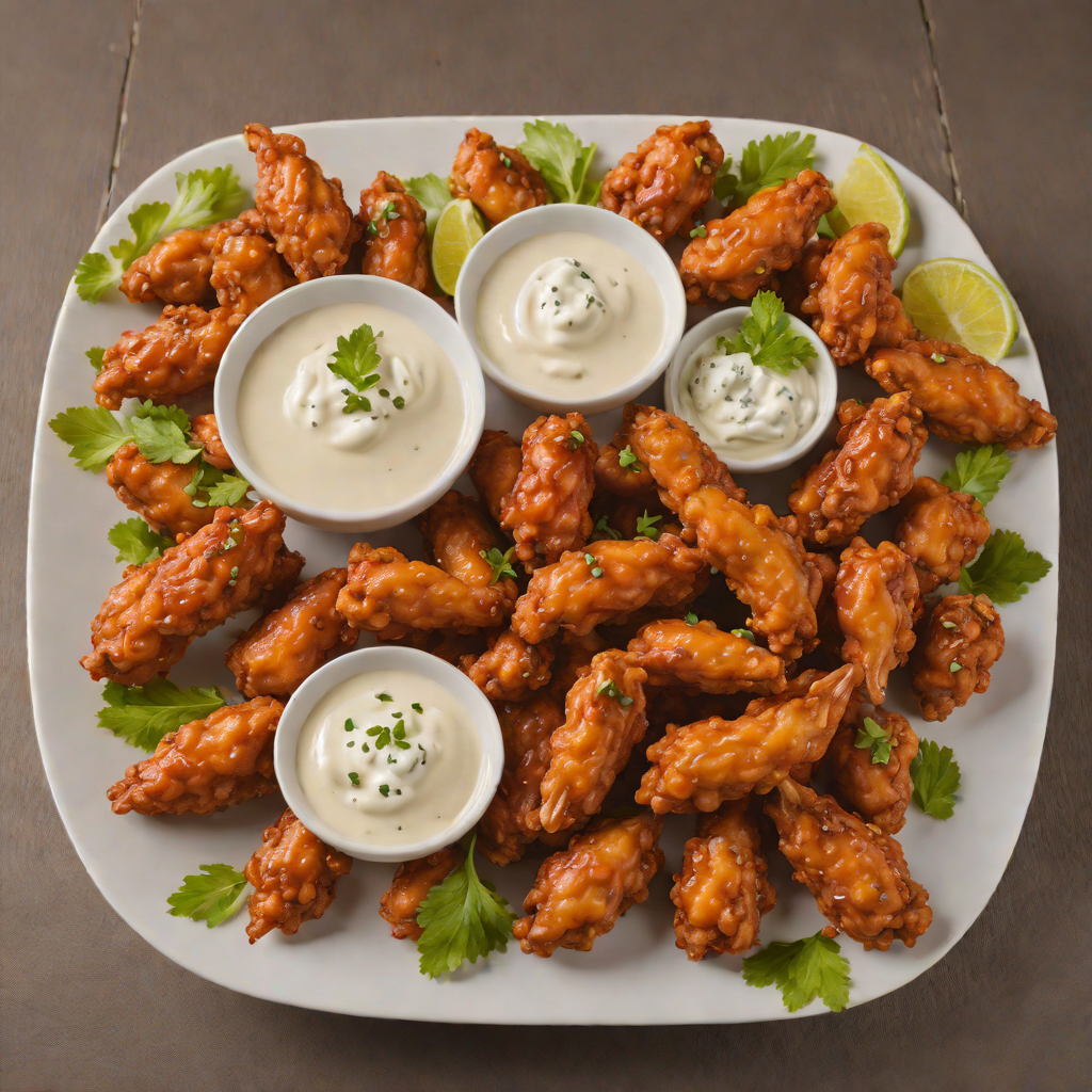 Boneless Buffalo Wings with Blue Cheese Dipping Sauce