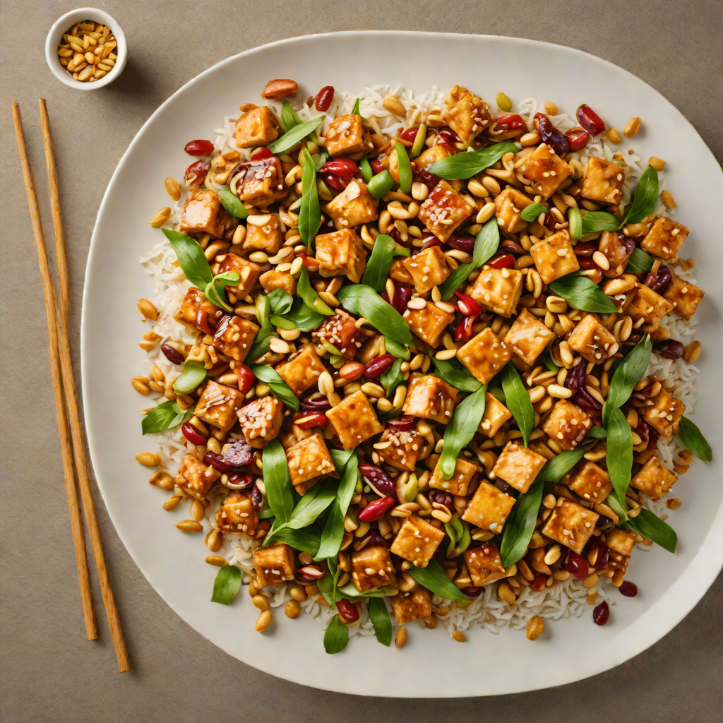 Stir-Fried Kung Pao Tofu with Peanuts and Scallions