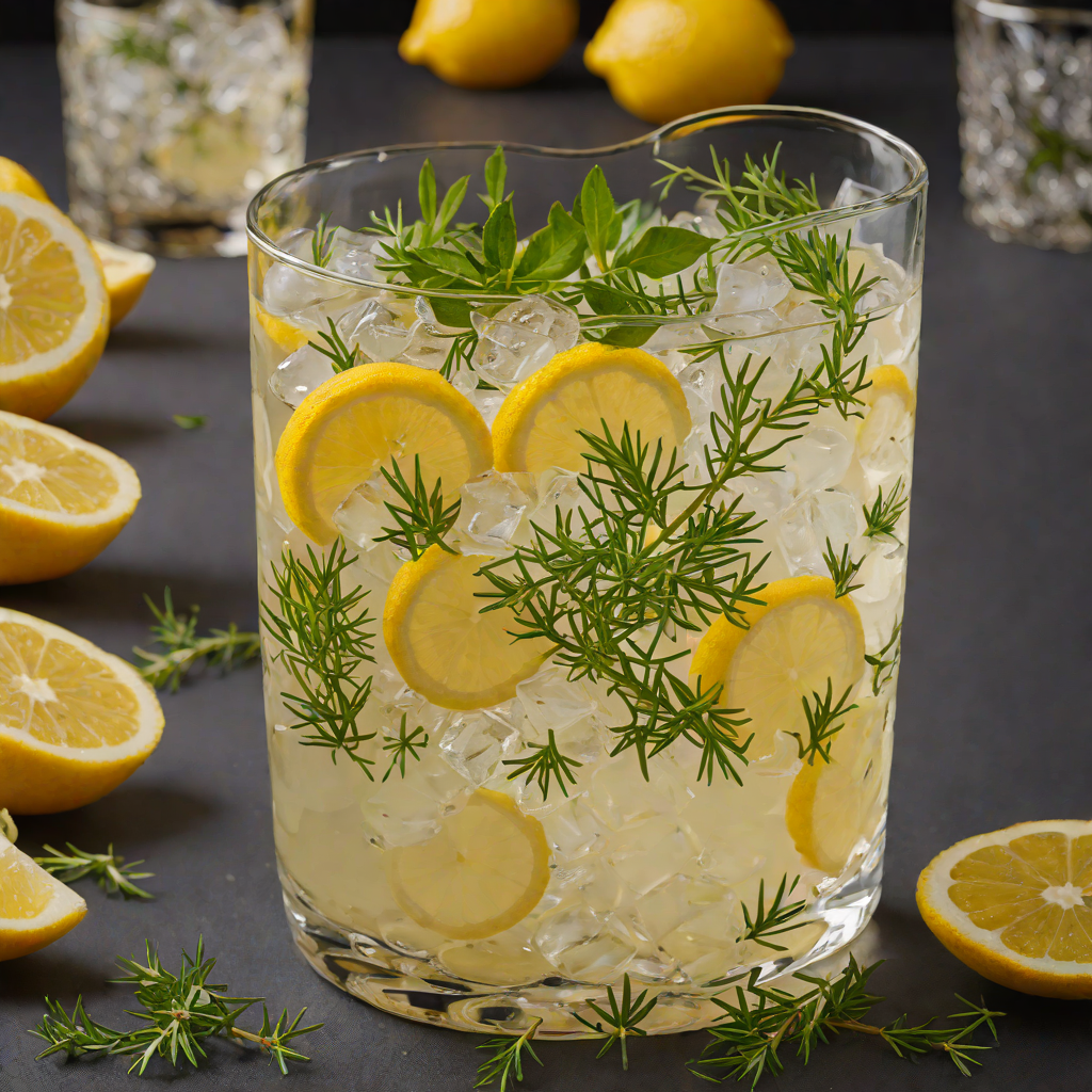 Herb-Infused Vodka Collins with Fresh Lemon and Thyme